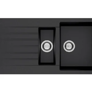 tivoli black composite bowl & half sink