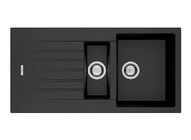 tivoli black composite bowl & half sink
